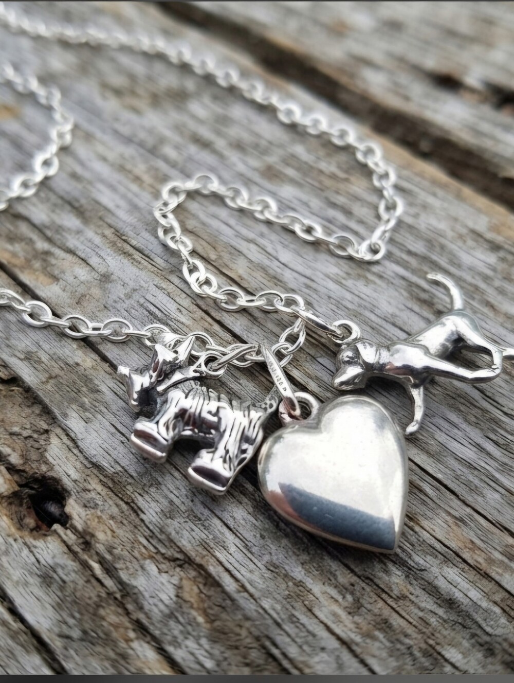 Sterling Silver DOG lover charm NECKLACE